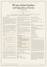 RFC 2549: IP over Avian Carriers with Quality of Service