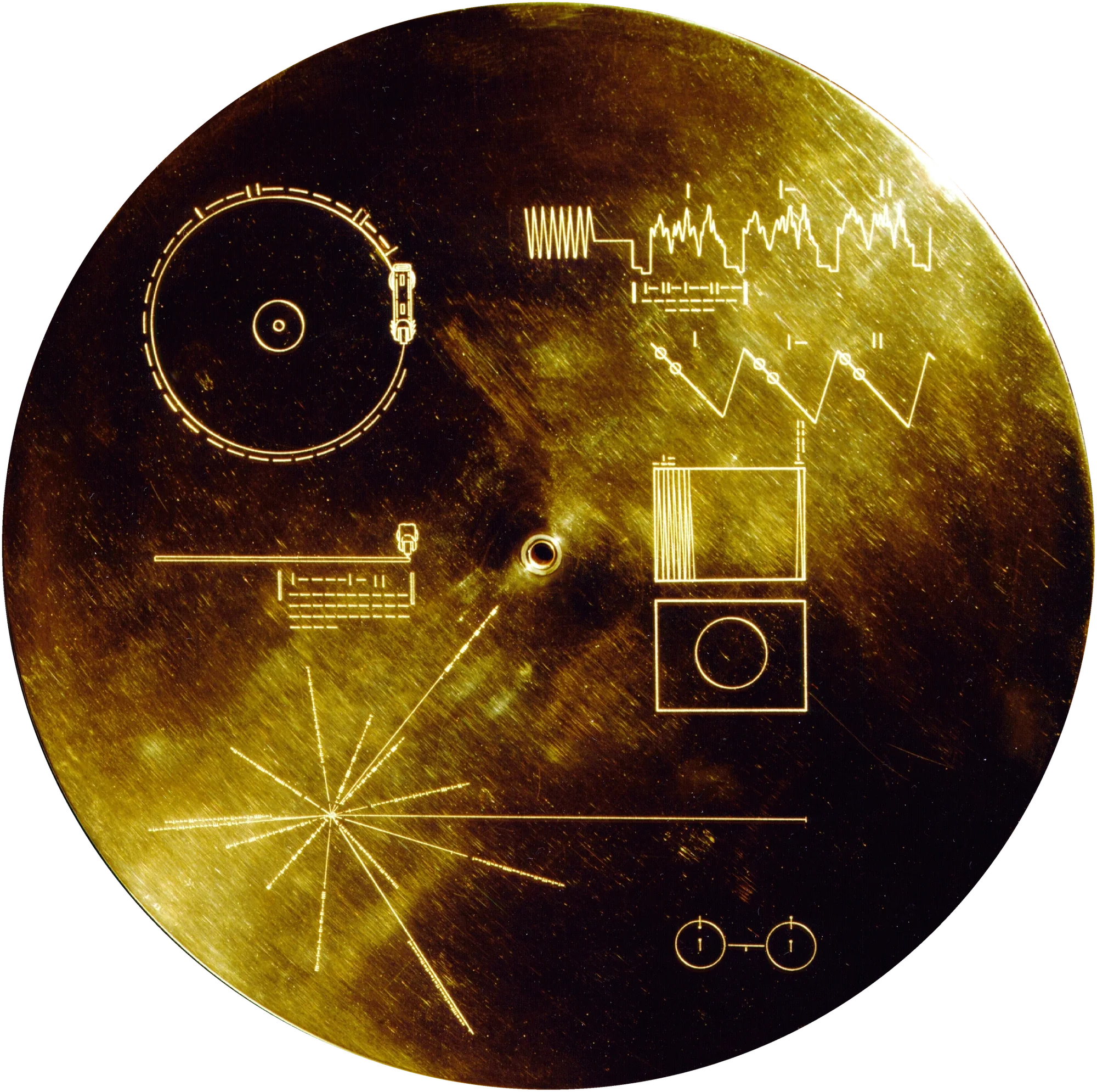 The cover of the record, photographed by NASA/JPL on 4 September 1977 (GPN-2000-001978, JPL p24652b).